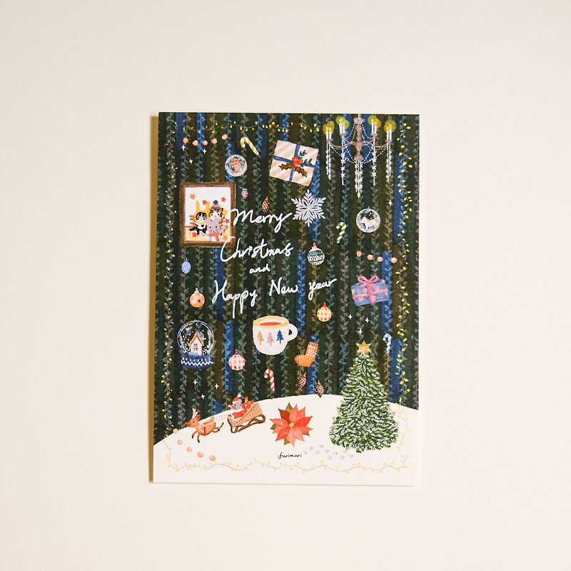Illustrated Postcard Christmas lights light up the ordinary live - Cards & Postcards - Paper 