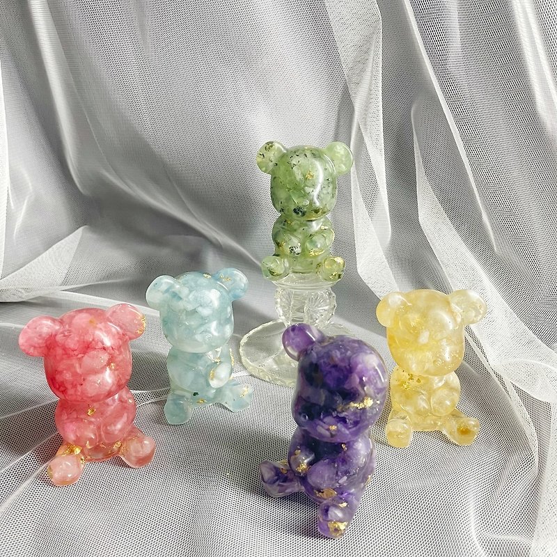 【ハンドメイド】-Natural Energy Crystal Bear - 置物 - 宝石 