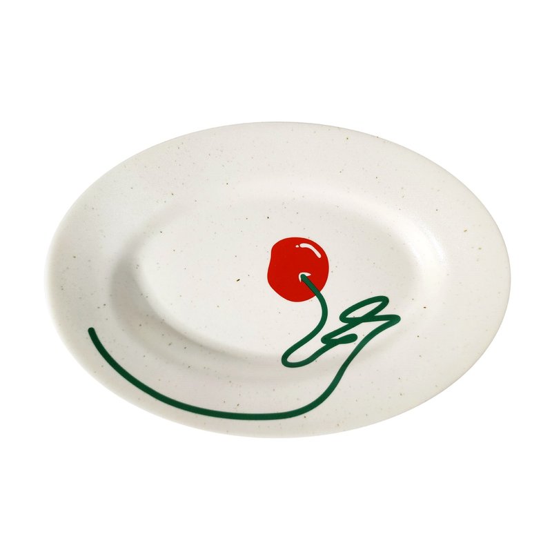Apple Line_26cm Korean Tableware - 盤子/餐盤/盤架 - 瓷 白色
