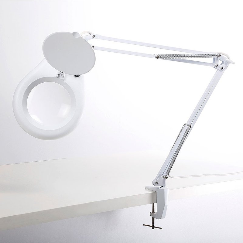 2.3x/5D/127mm working thin LED eye protection desk lamp magnifying glass natural light desk clip E015-2 - อื่นๆ - แก้ว ขาว