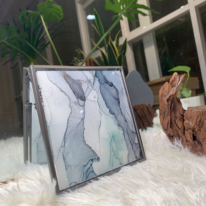 Alcohol ink art paintings alcohol ink home space decoration photo frame paintings are unique - ตกแต่งผนัง - วัสดุอื่นๆ 