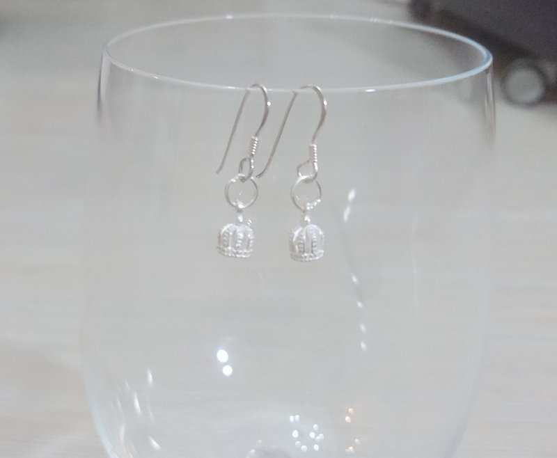 925 sterling silver earrings earrings earrings small crown - ต่างหู - โลหะ 