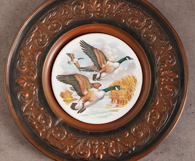 オランダ カナダガン 銅製レリーフ飾り皿/ディスプレイプレート