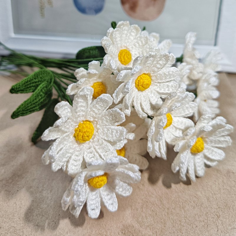 Daisy Flowers Crochet - 乾燥花/永生花 - 其他材質 白色