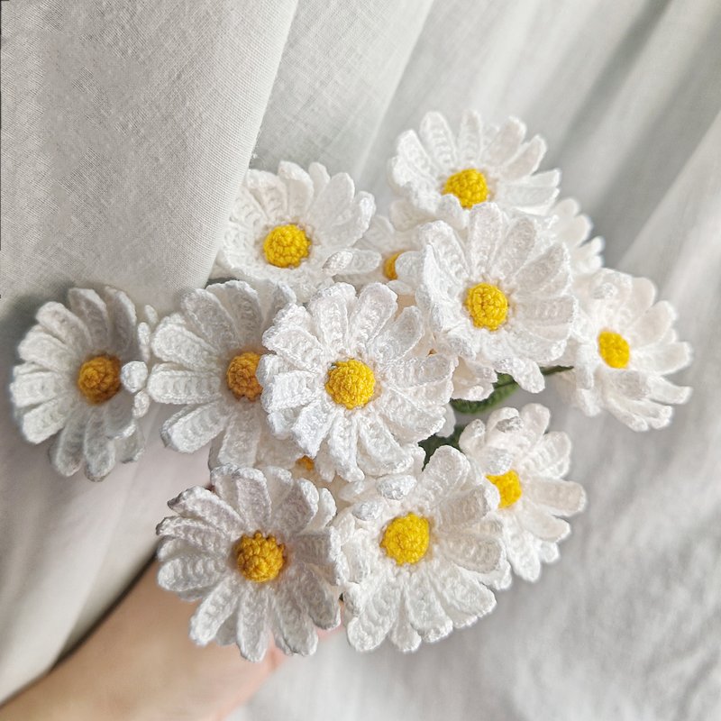 Daisy Flowers Crochet - 乾燥花/永生花 - 其他材質 白色