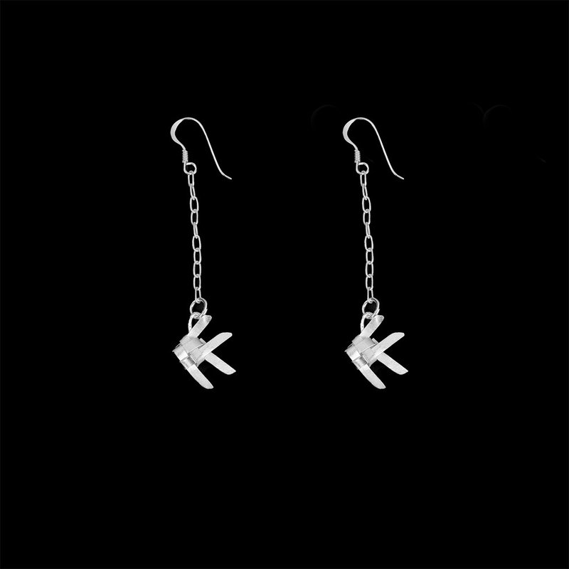 Ta-Pian Fish Dangle Earrings size S Silver 99.9 Pure Silver - Earrings & Clip-ons - Silver Silver