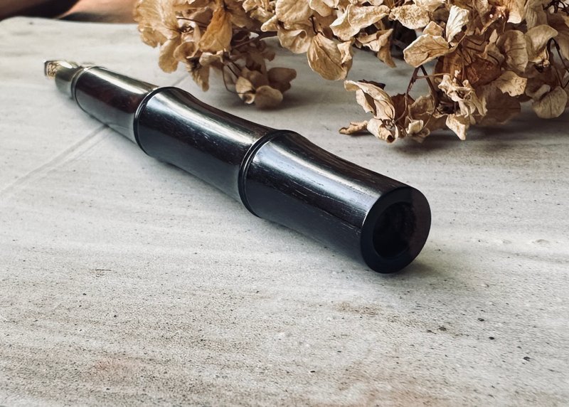 East African black rosewood (with white edge) bamboo semi-capped fountain pen - ปากกาหมึกซึม - ไม้ 