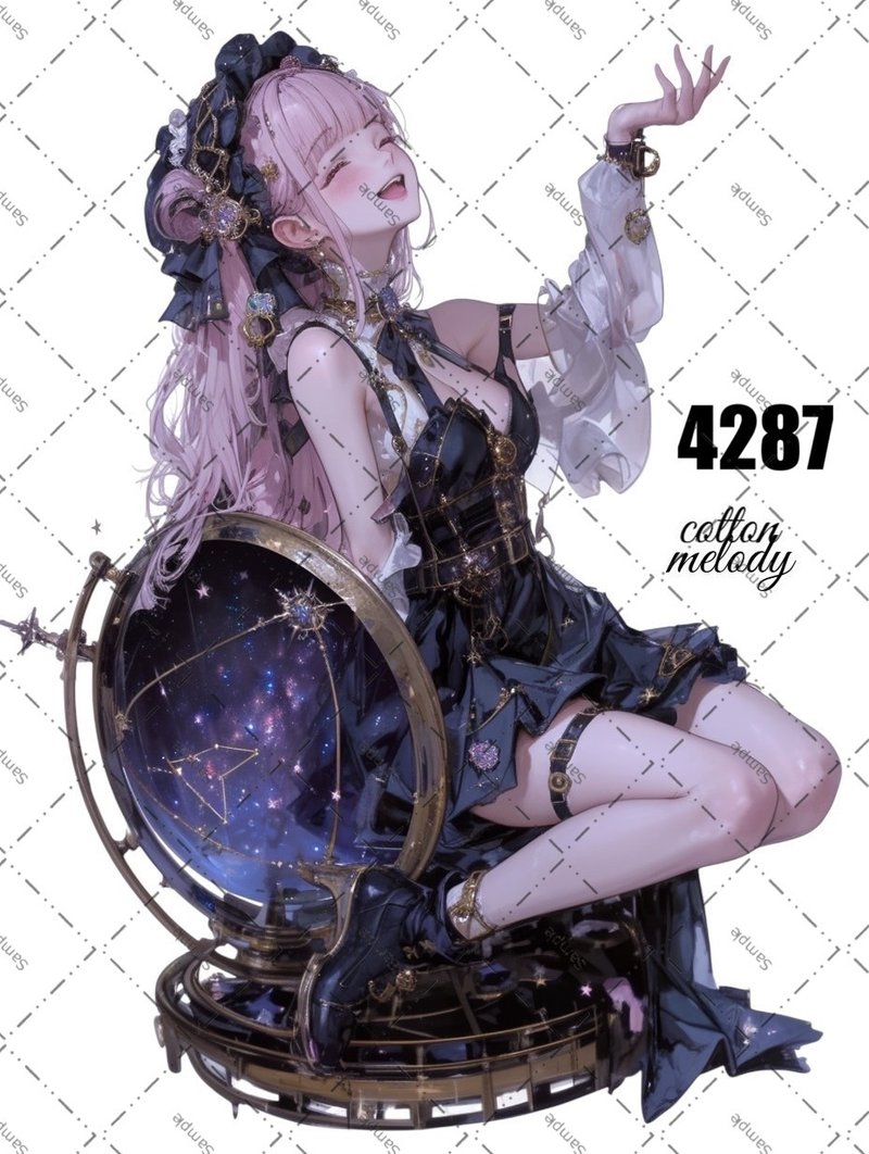 original sticker no.4287 人物ステッカー オリジナルステッカー オリジナル人物ステッカー 装飾ステッカー cotton melody - 貼紙 - 紙 