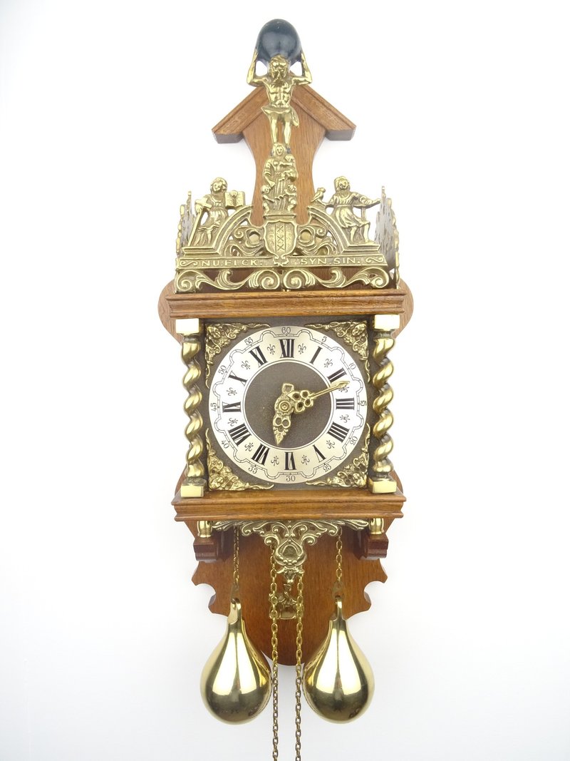 Zaanse Dutch Wall Clock Vintage Antique 8 day (Warmink WUBA Junghans Era) - 時鐘/鬧鐘 - 木頭 咖啡色