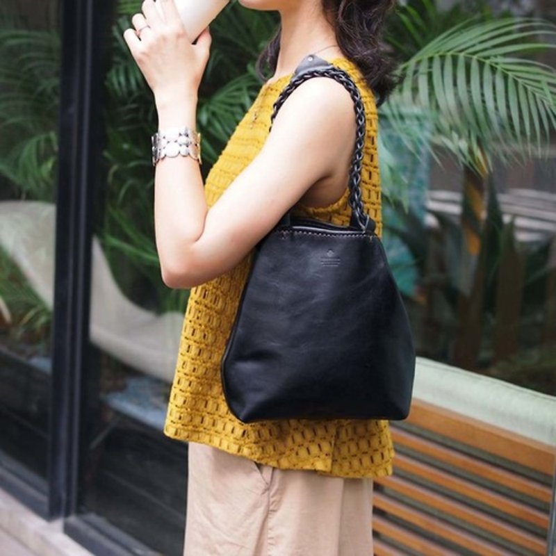 編織提把 植鞣皮革輕巧手提/側背包Made in Japan by Teha'amana - 側背包/斜孭袋 - 真皮 