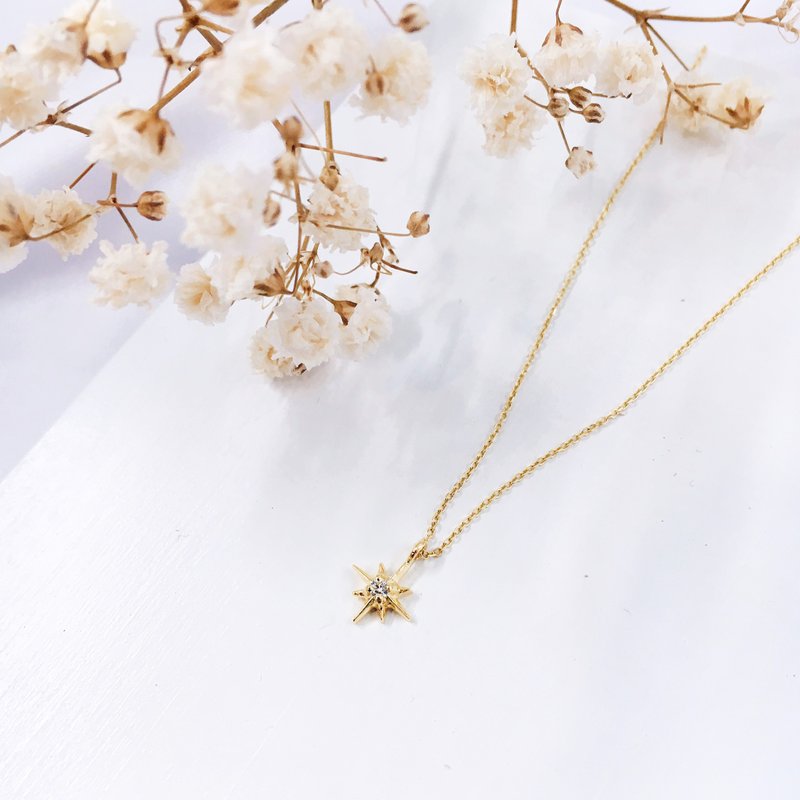 Starry Night of the Rhone | 18K AW 01 Necklace (Gift/Birthday Gift/Valentine Gift) - สร้อยคอ - เพชร สีทอง