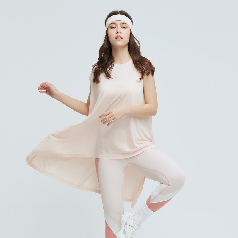 Cozee-Antibacterial Asymmetric Long Blouse (Women) - Rose Salt - เสื้อแจ็คเก็ต - เส้นใยสังเคราะห์ สึชมพู