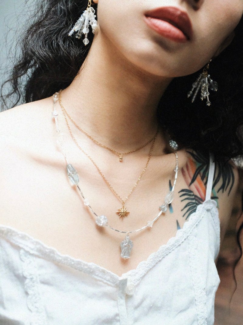 【Santa Maria】Virgin Mary original light retro necklace silver cold style long sweater chain - Necklaces - Other Materials Silver