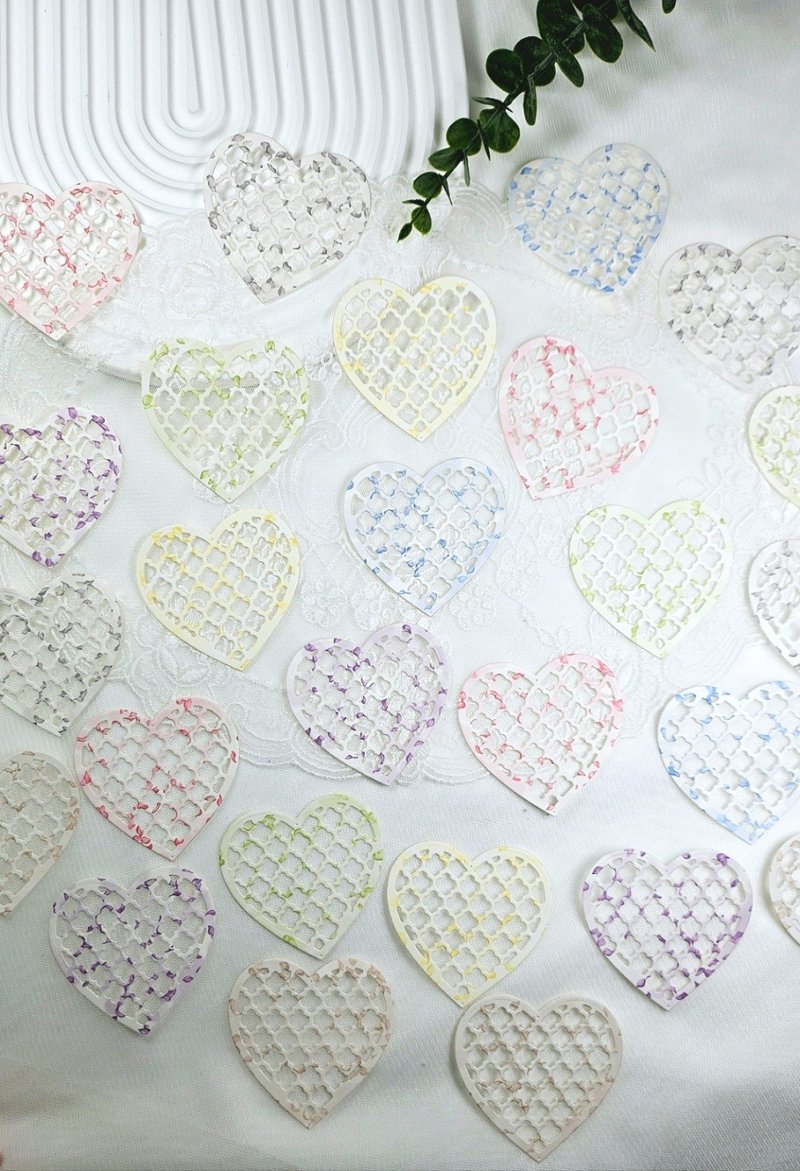 Heart & Diamond Petal Die-cut - 便條紙/便利貼 - 紙 多色