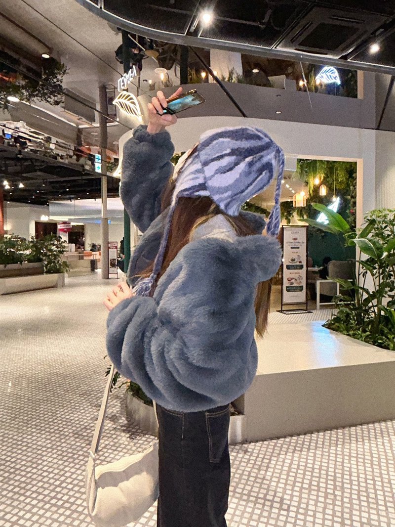 earmuff beanie 【cloud】 - 帽子 - 羊毛 藍色