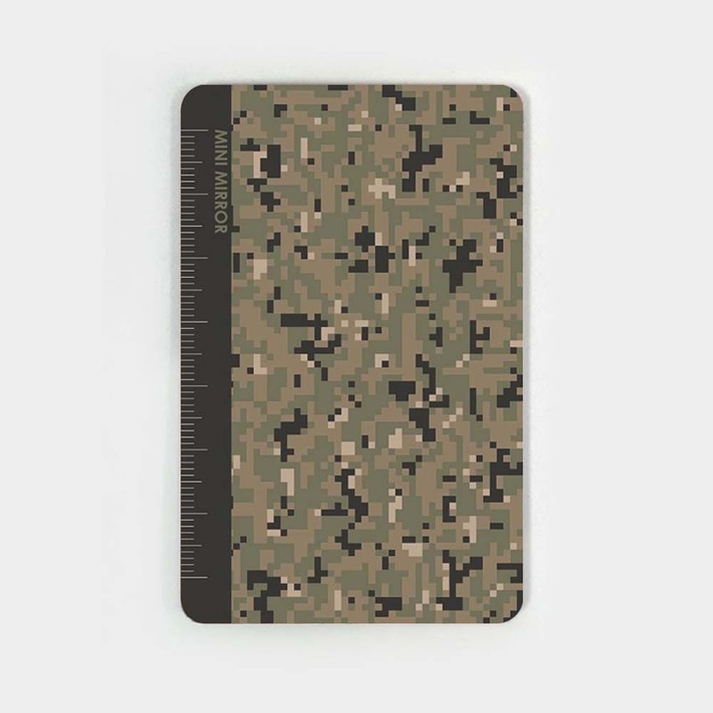 Mini Mirror Camo Green 陸軍迷彩隨身鏡卡 - 彩妝刷具/鏡子/梳子 - 塑膠 綠色