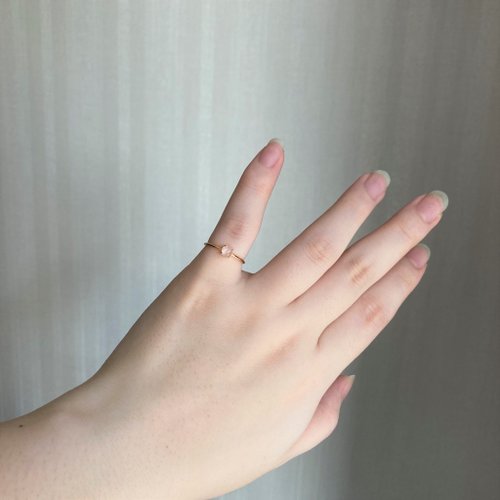 18kgp + SV925 Tanzanian Blue Moonstone / mini one stone ring