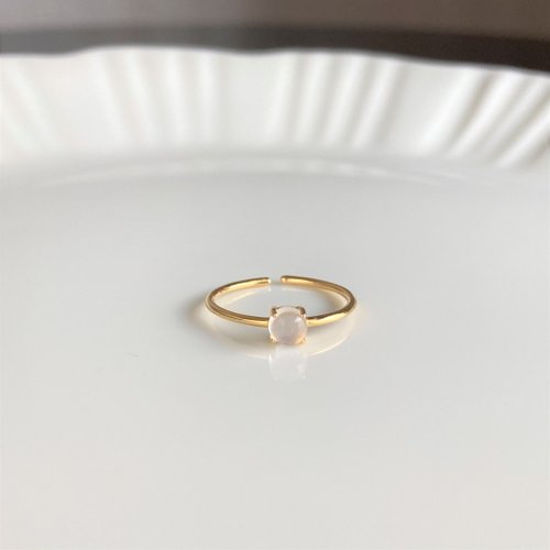 18kgp + SV925 Tanzanian Blue Moonstone / mini one stone ring