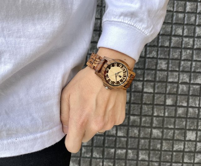 木製腕時計】EINBAND Freiheit Zebrawood 木の時計 スケルトン ウッド ウォッチ【40mm】 - ショップ EINBAND  腕時計 - Pinkoi