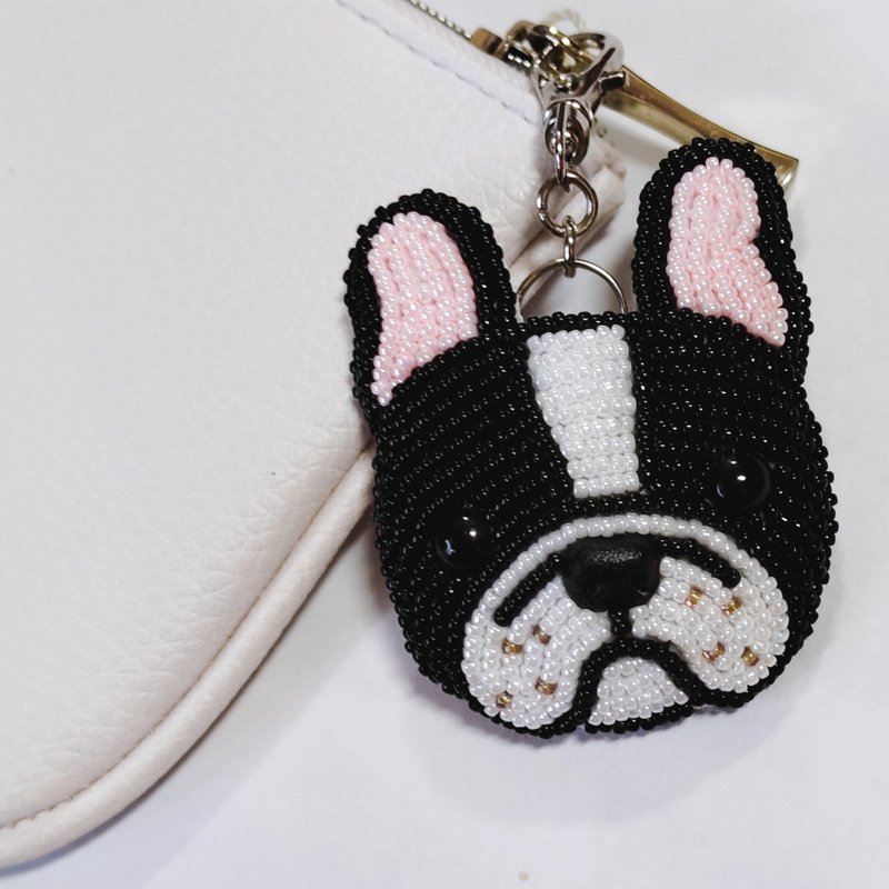 French Bulldog Pied Charm, Bag Charm, Key Holder - Charms - Other Materials 