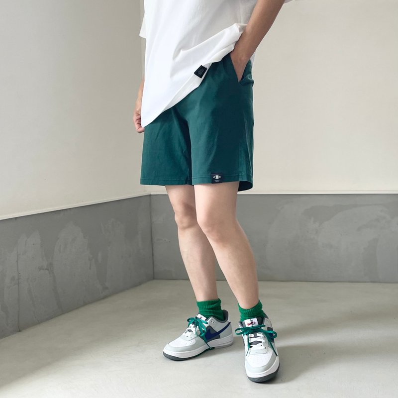 2024 New Arrivals [Unisex] Pigment-processed Shorts [Green] - Unisex Pants - Cotton & Hemp Green