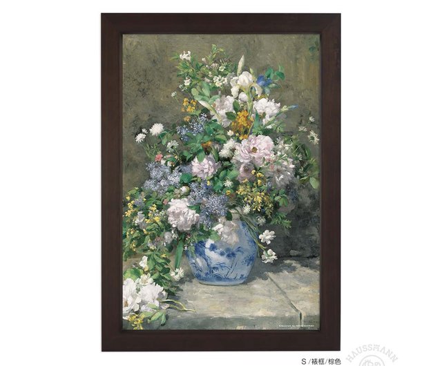 ルノワール 、【大きな夏の花かご】、希少画集画、新品高級額・額装付 春の花束】ルノワール/額入り/美術館級美術品 ジクレー/複製画