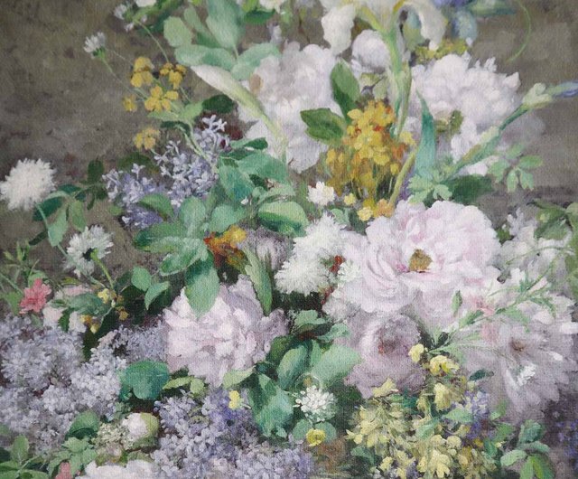 ルノワール 、【大きな夏の花かご】、希少画集画、新品高級額・額装付 春の花束】ルノワール/額入り/美術館級美術品 ジクレー/複製画