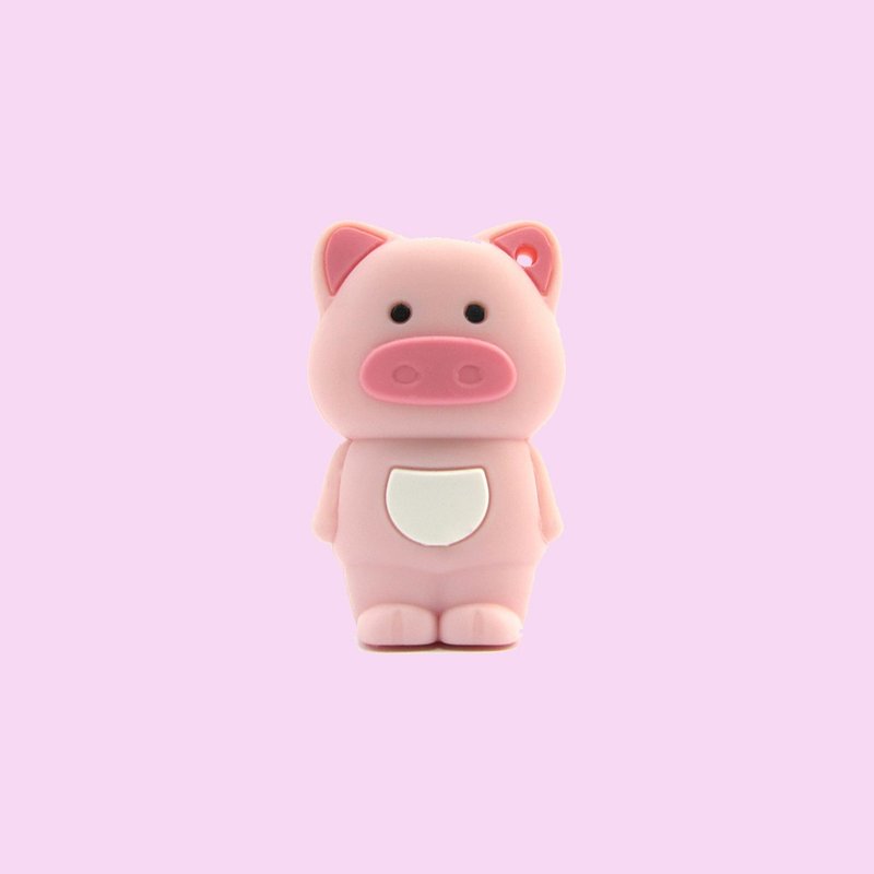 Piggy shape pen drive New Year gift Zodiac gift exchange gift Christmas gift - แฟรชไดรฟ์ - ซิลิคอน สึชมพู