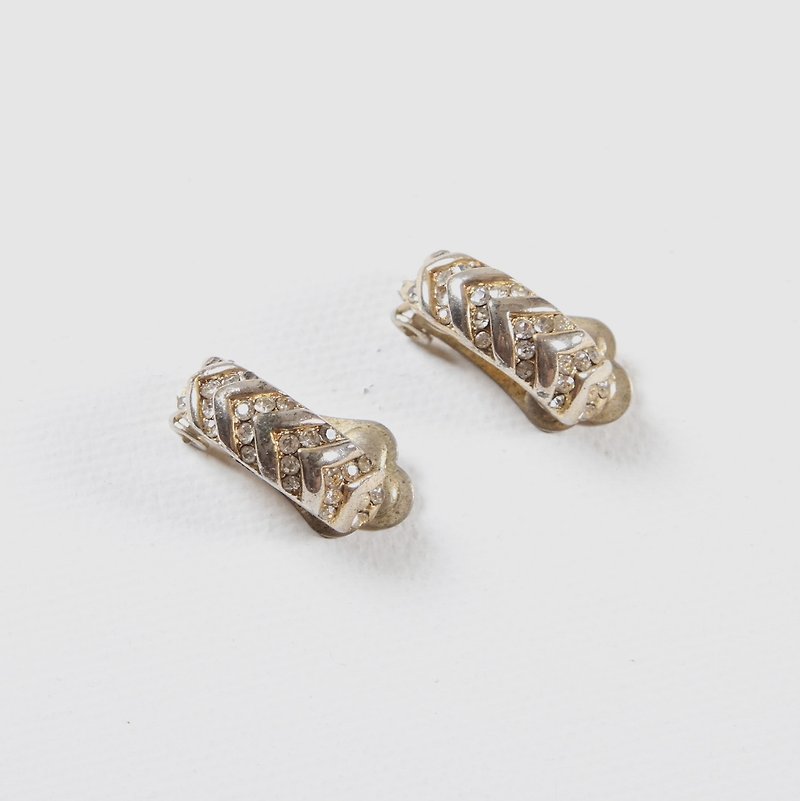 【蛋植物古着】金屬波紋復古夾式古董耳環 - 耳環/耳夾 - 其他金屬 