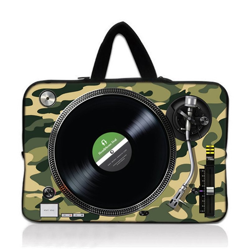 HeadphoneDog Laptop Sleeve 12 13 15 17 inch - เคสแท็บเล็ต - ผ้าฝ้าย/ผ้าลินิน สีเขียว