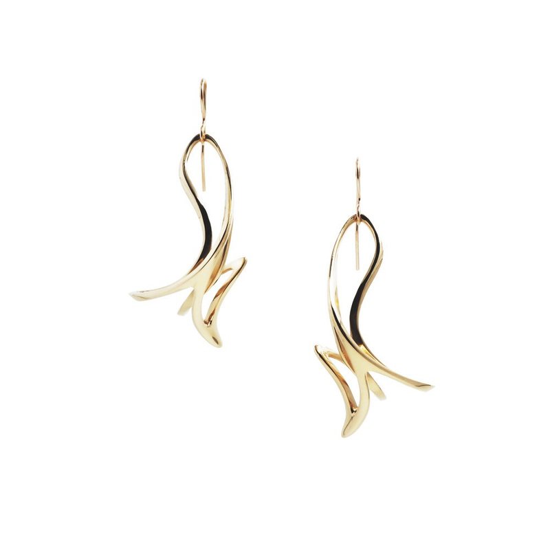 Mahuika Earrings // 火神耳環 // 拋光黃銅 - 耳環/耳夾/耳骨夾 - 其他金屬 金色