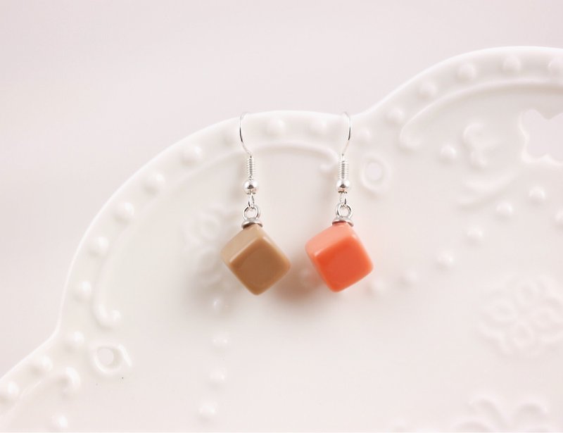Candy box earrings (candy color can be mixed system) - ต่างหู - โลหะ 