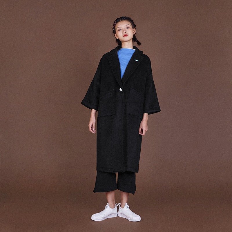 LLANO 商店系列 毛呢大衣 - 女大衣/外套 - 其他材質 黑色