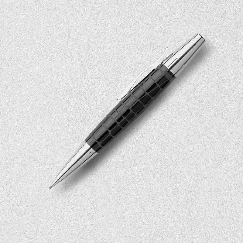 【Faber-Castell】E-MOTION 鱷魚紋1.4mm 旋轉鉛筆 黑色 免費刻字 - 鉛筆/自動鉛筆 - 樹脂 黑色