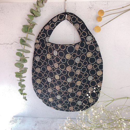 Plane Oval Egg Shaped Handbag-Apricot Embroidered Circle - Shop sukina  Handbags & Totes - Pinkoi