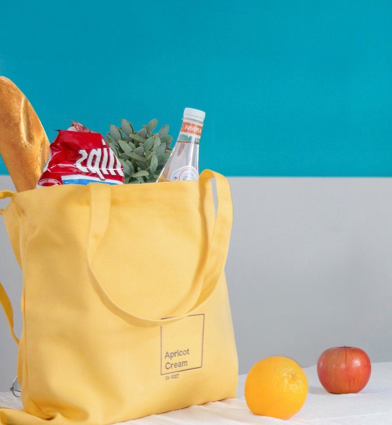 Pantone Square Tote : Apricot Cream - Handbags & Totes - Other Materials Yellow