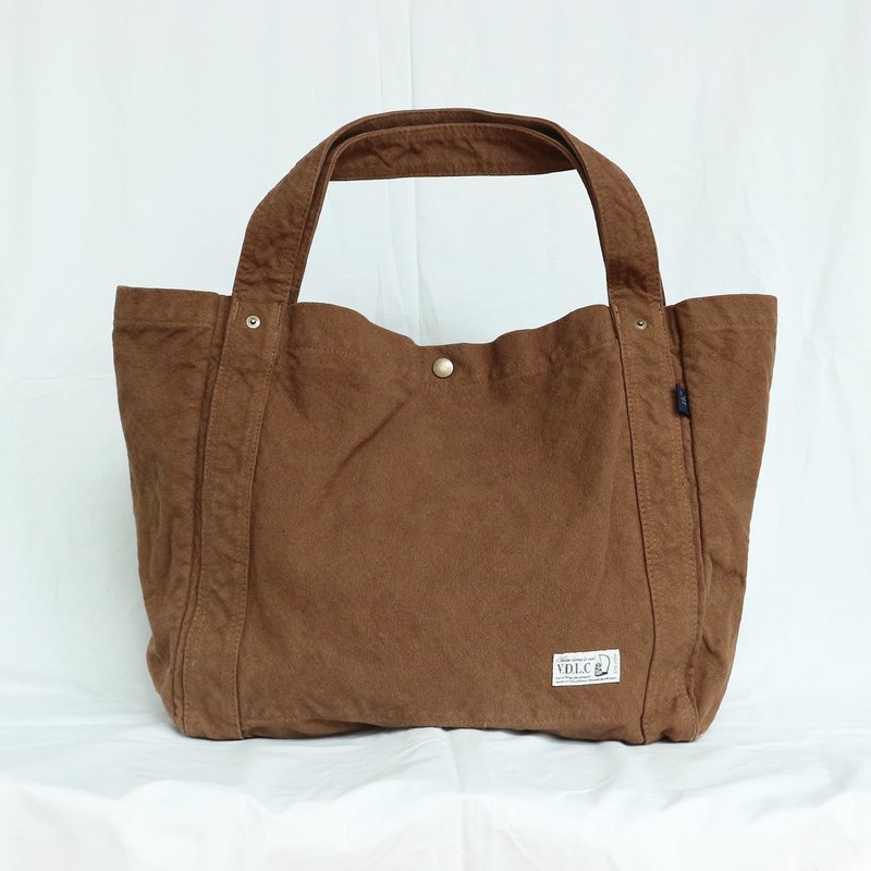 Shoulder tote [2024 Fall/Winter limited edition color: Chocolate] (VC-25) - กระเป๋าแมสเซนเจอร์ - ผ้าฝ้าย/ผ้าลินิน สีนำ้ตาล