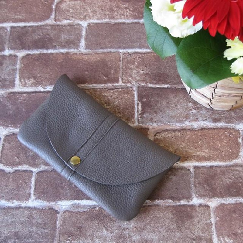 "GlobeⅡ" wallet (fluffy wallet) < Brown gray> - กระเป๋าสตางค์ - หนังแท้ 