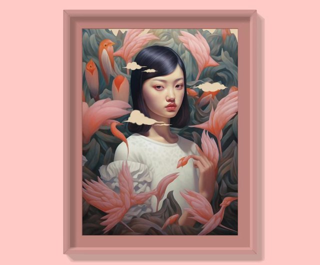 油彩画　フラミンゴ 66680906cc3dd.jpg