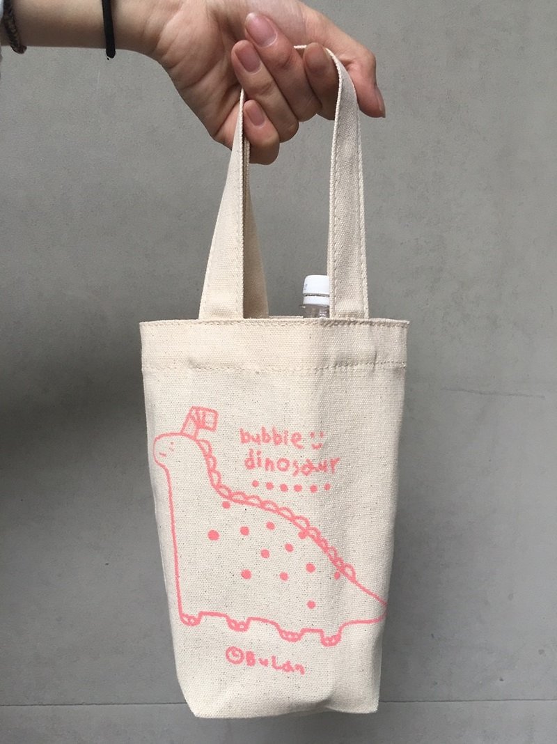 Beverage bag / pearl dinosaur bubble dinosaur - Handbags & Totes - Other Materials Pink