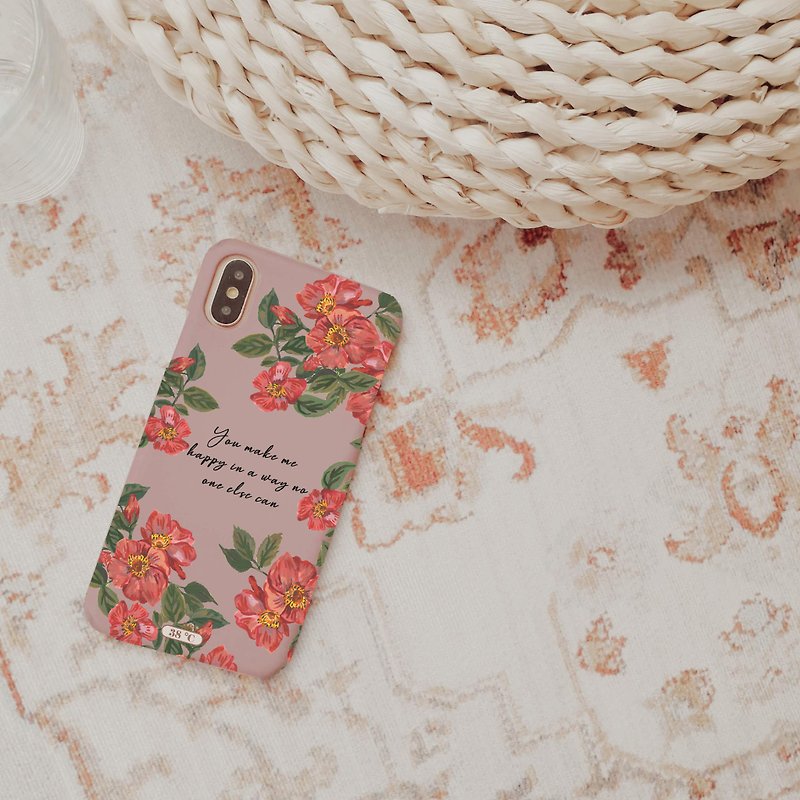 iPhone XS S20野玫瑰手機殼 免費刻字 SE2 - 手機殼/手機套 - 塑膠 粉紅色