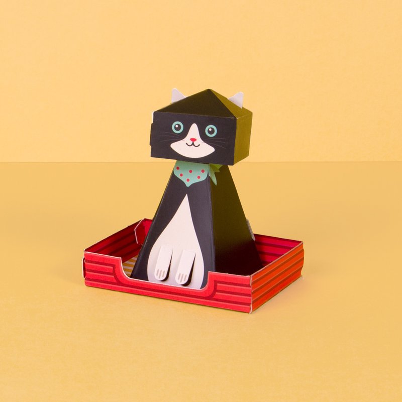 Create Your Own Nodding Cat - Kids' Toys - Paper Black