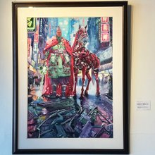 Danxia 桜影-オリジナル水彩手描きアート絵画/桜/アート吊り絵画