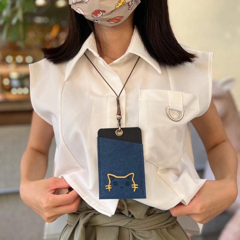 Hollow contrasting color document holder Youyou card holder-Cat - ที่ใส่บัตรคล้องคอ - กระดาษ หลากหลายสี