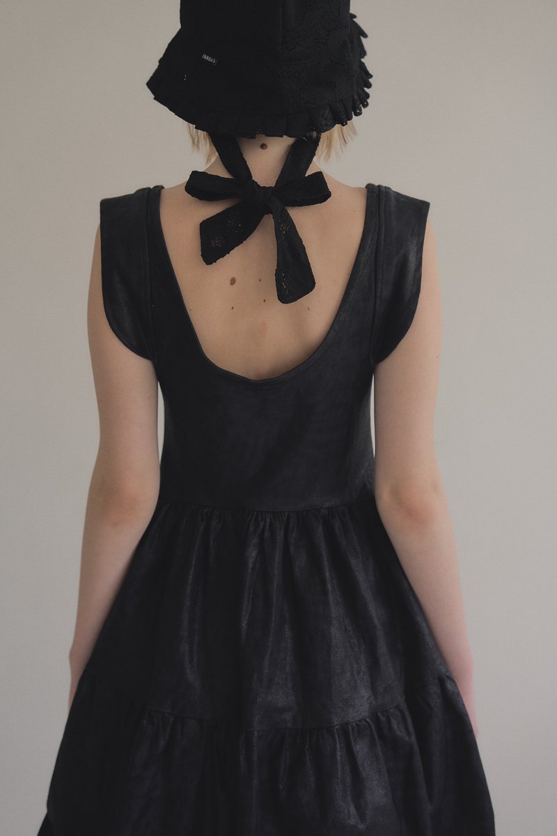 handmade lace pleated hat 手工細節百褶帽 black 黑蕾絲 - 帽子 - 聚酯纖維 黑色