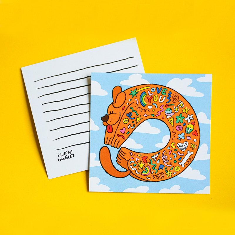 SAUSAGE DOG MINI CARD - 卡片/明信片 - 紙 藍色