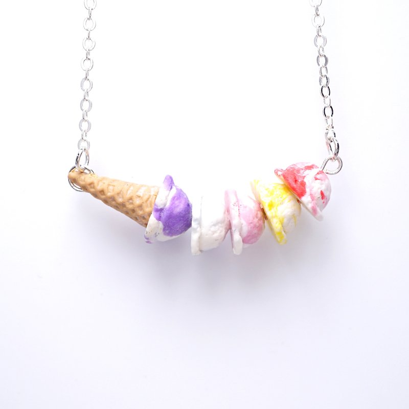 遊び心あるデザインの5色アイスクリームネックレス - チョーカー - 粘土 多色