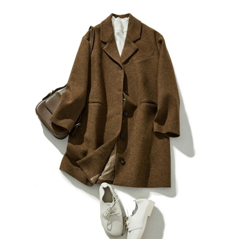 New color: A stylish wool coat that adults will want to wear. Italian wool blend long coat 191205-12 - เสื้อแจ็คเก็ต - ขนแกะ 