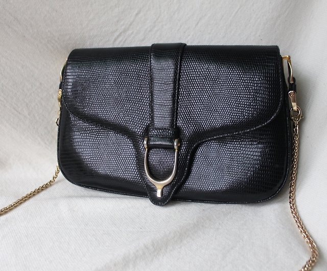 A Gucci Black Leather Saddle Bag