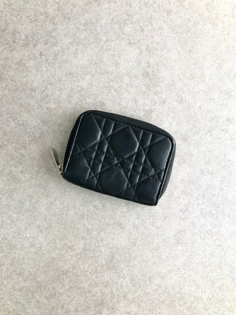 【 日本直送　名牌中古包 】Christian Dior クリスチャン ディオール カナージュ コインケース ブラック レザー vintage 3sfxun - 零錢包/小錢包 - 真皮 黑色